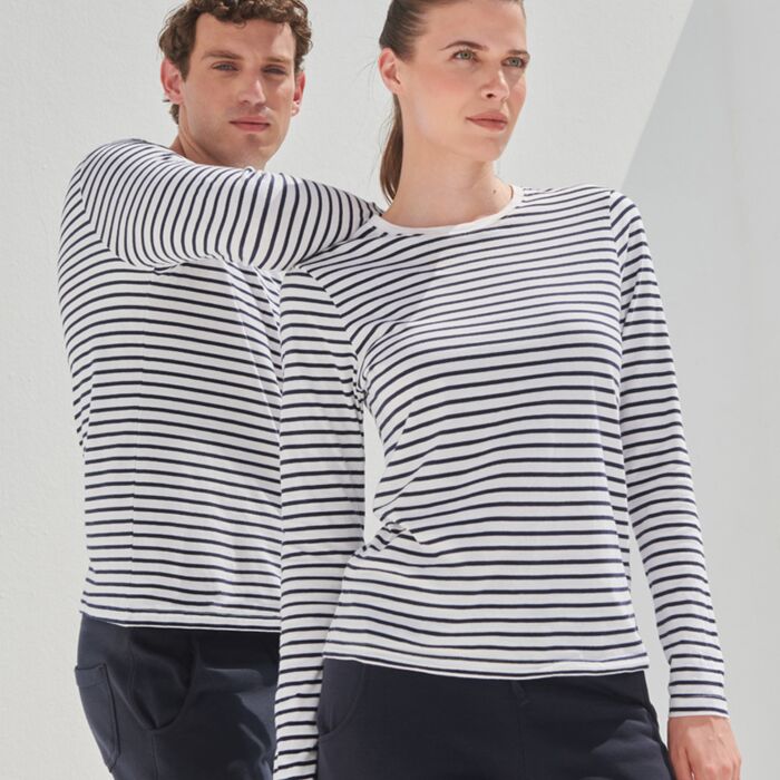 SF Unisex Long Sleeve Striped T-Shirt Thumbnail